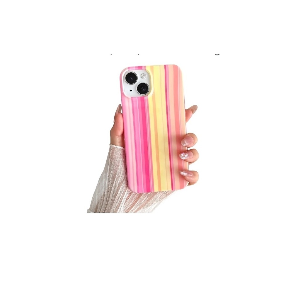 iPhone 13 Case Rainbow Striped Phone Case for, Pink, Yellow & Orange
NEW